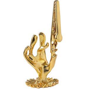 Luxury Gold Decoration Portable Cool Smoking Metal Clamp Clip Herb Tobacco Preroll Cone Folder Cigarette Cigar Tips Holder Bracket Stand Handpipe Support DHL