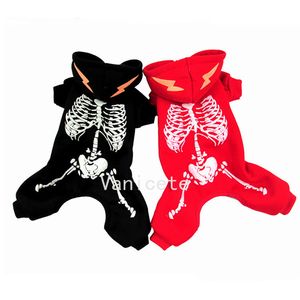 5 size Dog Apparel luminous dinosaur skeleton Pet clothes dog halloween costume Supplies 2 color T2I52412