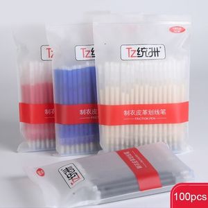 바느질 재단사를위한 100pcs DIY 재봉 마커 재단사 분필 직물 공예 열렬 잉크 펜 리필 1mm 블랙 / 레드 / 블루 / 화이트 젤 펜 210330