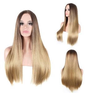 26 Inches Straight Synthetic Wig Simulation Human Remy Hair Wigs perruques de cheveux humains C147