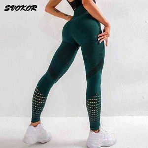 Svokor Shark Leggings sem costura feminino Pressionário esportivo de push up esportivo