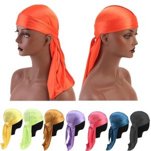 Unisex Durag boné respirável Bandana doo du trapo homens motociclista cabeça envoltório longa cauda tampa mulheres quimioterapia chapéu acessórios de cabelo