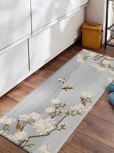 카펫 주방 매트 중국 스타일 꽃 패턴 침실 카펫 방수 러그 욕실 입구 미끄럼 방지 도어 바닥