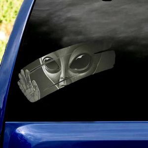 3D Alien/Cat /dog /Sloth Car Cracked Decal Sticker Waterproof Easy Install PVC Vinyl Home Decoration Decor Party