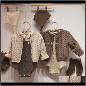 Sweaters Clothing Baby Kids Maternity Drop Delivery 2021 Autumn Boys Girls Sweater Knitted Bodysuit Toddler Knit Cardigan Born Knitwear Long
