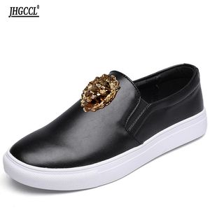 Nya Mäns Casual Golden Tiger Black Men's Shoes Loafers Male Big Yards Luxury Brand Beauty Accessoarer Sportskor P11