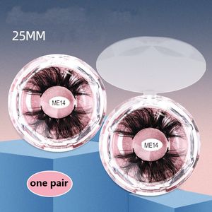 1 Pair 25mm False Eyelashes Diamond Transparent Crystal Eye Lash Box Thick Long Handmade Faux Mink Lashes