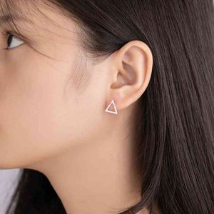 Geometric Popular 925 Sterling Silver CZ Stud Earrings Triangle Halloween Cute Women Classic Temperament Party Sweet Jewelry