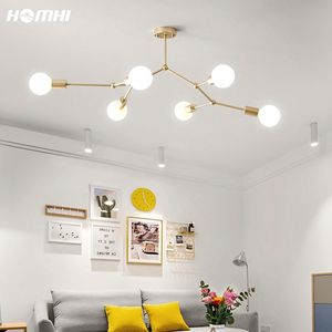 Nowoczesny żyrandol Sputnik Lampa Golden Spider Sufit Nordic Home Decoration Salon Room Dining E27 110 V 220 V Drop Chandeliers