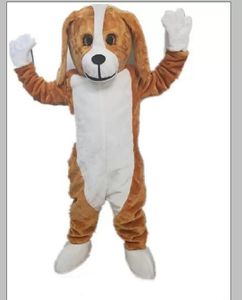 Factory Direct New Lovely Beagle Mascot Kostym Tecknad Gul Hund Karaktär Mascot Kläder Jul Halloween Party Fancy Dress