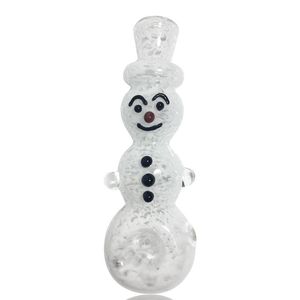 Último boneco de neve pirex grossa de vidro fumando tubo de puxo manual portátil portátil Handmade Herb Tobacco Rigas de petróleo Filtro Bong Hand Novelty Art Tubos DHL