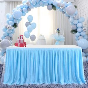 Prostokątny weselny do tkaniny pokrywa scena ślubna ing dekoracje Tutu stoły spódnica Baby Shower