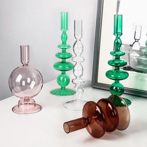 Candle Holders Candlestick Taper Glass Holder Stick Decorative Stand For Wedding