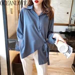 Chiffon Blusen Frauen OL Wok Mode Einfache Blusas Mujer Lose Koreanische Chic Frühling Hemd Langarm Elegante 15593 210415