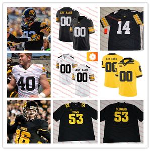 Maßgeschneidertes, genähtes Football-Trikot der Iowa Hawkeyes, Joey Labas, Griffin, Liddle, Leshon, Williams, Jeff Bowie, Jeremiah Pittman, Brody, Brecht, Zach Twedt, Ethan Hurkett