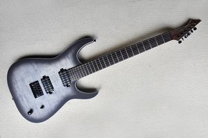 Chitarra elettrica a 6 corde con hardware nero, impiallacciatura grigia, tastiera in palissandro, offre un servizio personalizzato