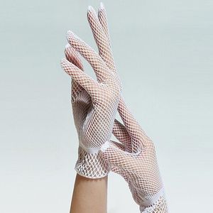 Pięć palców Rękawiczki Moda Fishnet Kobiety Lato Odporna na UV Rękawica Rękawica Siatka Czarny Biały Nylon Solid Color Outdoor