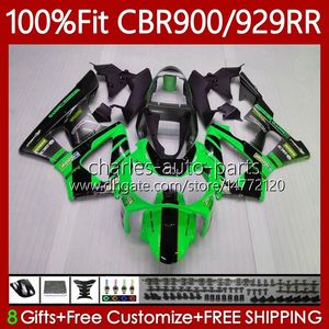 Green black OEM Fairings For HONDA CBR900 CBR929 RR 900CC 929CC 2000 2001 Body 68No.82 CBR 929RR 900RR 900 929 RR CC CBR929RR 00 01 CBR900RR 00-01 Injection Bodywork