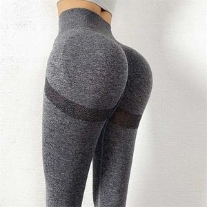 Bezszwowe Legginsy Bubble Butt Sport Kobiety Fitness Gym Push Up High Waist Legginsy Workout Anti Cellulit Compression Legging 211216