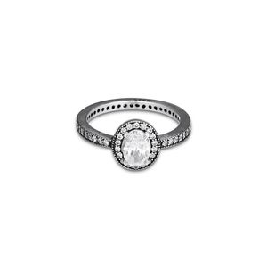 Cluster-Ringe Vintage Eleganz Ring 925 Sterling Silber klare CZ Hochzeit Frauen Verlobung feiner Schmuck