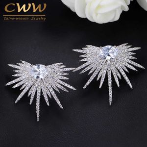 Big 925 Sterling Silver Earrings Jewelry Stud Dragonfly Cubic Zirconia Stone Fashion Brand Earring CZ255 210714