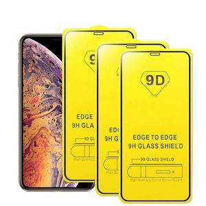 9D Kapak Temperli Cam Tam Tutkal 9 H Ekran Koruyucu iphone 13 12 11 Pro Max XS XR X 8 Samsung S20 FE S21 Artı A12 A02S A32 A42 A52 A72 5G A31 A51 A71 A21S Huawei P40 P Smart