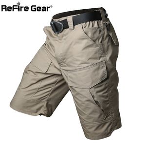 Verão Militar À Prova D 'Água Tactical Carga Shorts Homens Camuflagem Exército Militar Militar Bolsos Masculinos Rip-stop