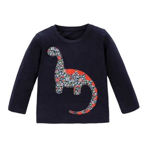 Jumping Meter Baby Dinosaurier T Shirts Baumwolle Mädchen Tiere Kleidung Für Herbst Frühling Kinder T Shirts Tops 210529