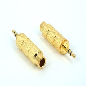 Gold 3.5mm Male Plug To 6.35mm Female Connector Earphone Amplifier Audio Adapter Microphone AUX Converter