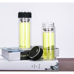 Doppelwandige Bürotasse Flaschen Tumbler Glas Teetrinken, Teetasse Kaffee Wasserkanne Teetasse, Wasserflasche Tassen Vakuumflasche 210914