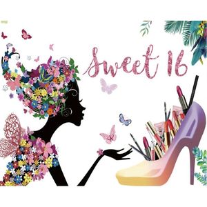 Party Decoration Sweet 16 Floral Butterfly Girl Backdrop Baby Shower Room Decor Po Booth Studio Prop
