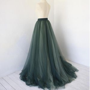 Modest Mix Color A line Tulle Skirts Women Custom Made Floor Length Long Bridal Bridesmaid Skirt Maxi