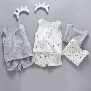 New Boys Clothing Sets Summer Kids Clothes Boys Cotton Clothing Set Children Linen Top + Short Outfits Casual Baby Girls Clothes G220310