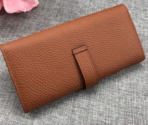 Högkvalitativ berömd designer Brand New Togo Leather Long Wallet Purse Card Holder