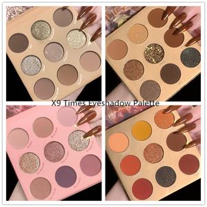 Guicami Bourgogne Times Nine Color Eyeshadow Palette, Dusky Rose Times och Royal Peach 9 Shades Matte, Shimmer Glitter Pink Palette