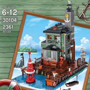 Fisherman's Hut Dive Shop Building Block Harbortavern Creative Street View wge 30104 2361PCSレンガモデル子供のクリスマスプレゼント誕生日おもちゃ