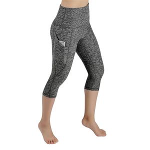 Mid-bezerro lateral bolso alta cintura push up leggings esporte mulheres fitness esticar verão respirável rápido secagem skinny 210604