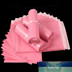 50 pcs espesso luz rosa envelope bag self-selo adesivo correio sacos de armazenamento plástico poli mailer postal envio de envio pacote de mala de correio preço de fábrica
