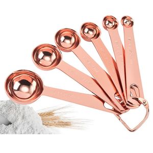 Gold Stainless Steel Measuring Spoons Sets Kitchen Baking Tools Baking Accessories Make Our life Easier 6pcs/Set HH21-792