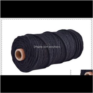 Yarn Clothing Fabric Apparel Drop Delivery 2021 M 100Percent Cotton Colorful Cord Rope Twisted Rame String Diy Home Textile Wedding Decorativ