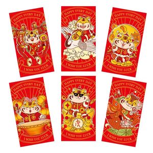 Juldekorationer st År av Tiger Red Envelope Traditionell kinesisk vårfestival Hongbao för lyckliga pengar grossistgåvor