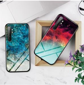 Capas telefônicas para Xiaomi Mi Nota 10 Lite Case Vidro Temperado Capa de Telefone Revestida para Xiomi MI CC9 Pro Nota 10 Colored Shell