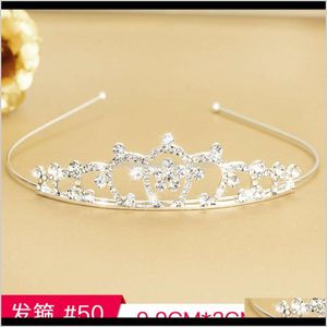 Headbands jóias crianças diamante hairband linda princesa aessories pente de cabelo bebê coroa menina menina hairpin headdress drop entrega 2021