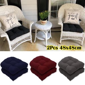 2Pcs Garden Furniture Patio Wicker Outdoor Chair Cushions Fit Seat Pads Replacement 48x48cm Cushion Pillow Decorativos Cushion/Decorative