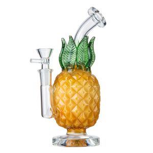 Partihandel Ananas Recycler Bong Hookahs Straight Tube Tjock Glas Bongs Heady Dab Oil Rigs Bubbler Vattenrör med skålen WP2194