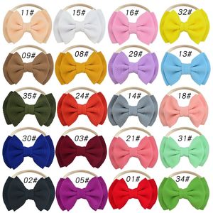 Fascia per capelli in nylon bowknot a doppio strato per bambini a 20 colori piccola Accessori per capelli copricapo per foto per bambini