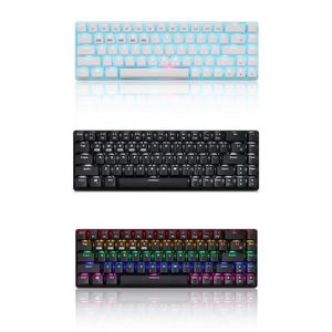 68 Keys Bluetooth 5.0 / 2.4g / Wired Tre Mode LED Bakgrundsbelyst mekaniskt tangentbord