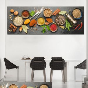 Kuchnia dekoracja ściana plakata sztuka Różne przyprawy Drukuj na płótnie Wydruki malarskie i plakaty wystrój domu Brak ramki
