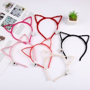 Ny LED Cat Ear Headband Light Up Party Glödande Tillbehör Tjej Blinkar Hårband Koncernen Jube Xmas Gifts Miljövänlig Plush