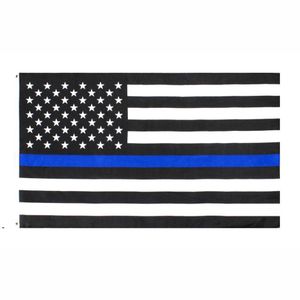 NewDirect Factory оптом 3x5fts 90cmx150cm правоохранительные органы Сотрудники США США американская полиция Тонкая синяя линия флаг Rra9790
